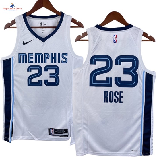 Acquista Maglia NBA Nike Memphis Grizzlies #23 Derrick Rose Bianco Association 2023-24