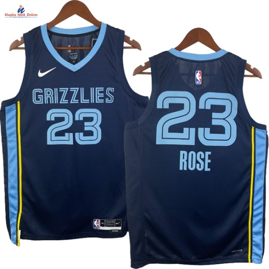 Acquista Maglia NBA Nike Memphis Grizzlies #23 Derrick Rose Blu Marino Icon 2023-24