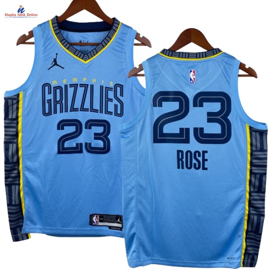 Acquista Maglia NBA Nike Memphis Grizzlies #23 Derrick Rose Blu Statement 2023-24