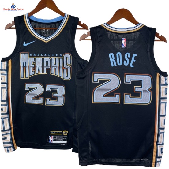 Acquista Maglia NBA Nike Memphis Grizzlies #23 Derrick Rose Nero Città 2023-24
