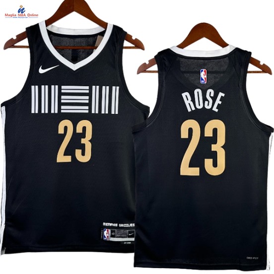 Acquista Maglia NBA Nike Memphis Grizzlies #23 Derrick Rose Nero Città 2024-25