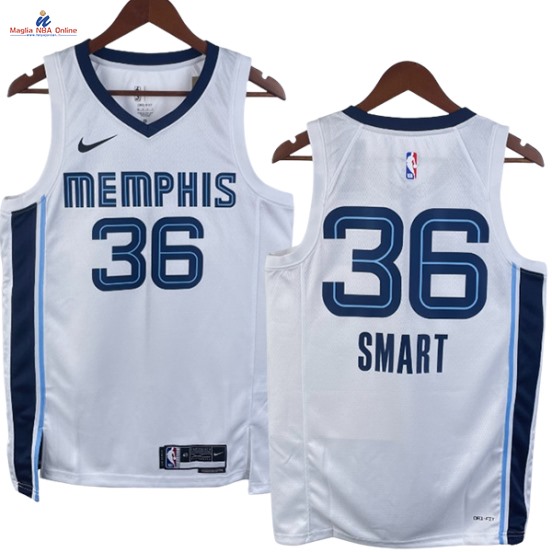 Acquista Maglia NBA Nike Memphis Grizzlies #36 Marcus Smart Bianco Association 2023-24