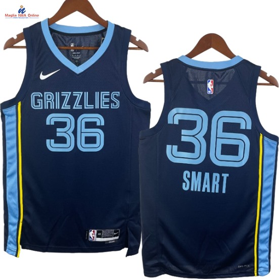 Acquista Maglia NBA Nike Memphis Grizzlies #36 Marcus Smart Blu Marino Icon 2023-24