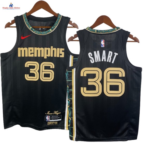 Acquista Maglia NBA Nike Memphis Grizzlies #36 Marcus Smart Nero Città 2023-24
