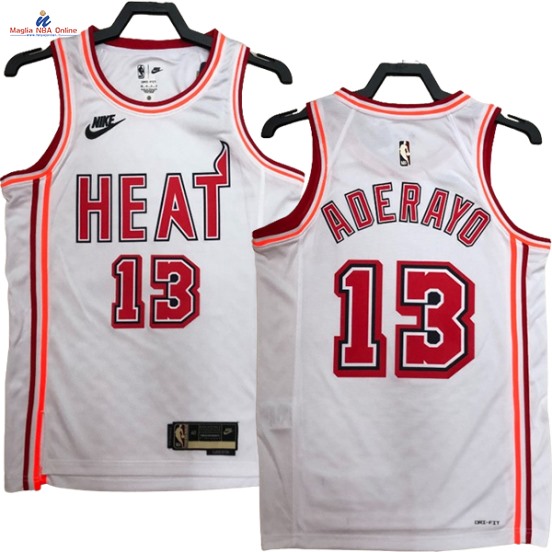 Acquista Maglia NBA Nike Miami Heat #13 Bam Adebayo Bianco Classic 2023-24