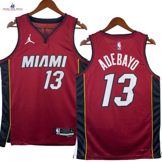 Acquista Maglia NBA Nike Miami Heat #13 Bam Adebayo Borgogna Statement 2023-24