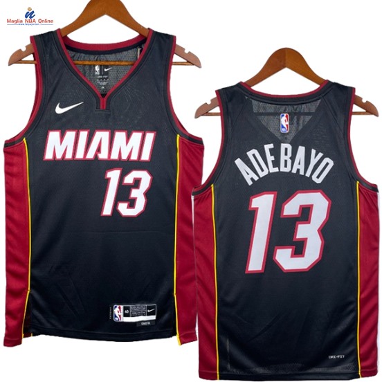 Acquista Maglia NBA Nike Miami Heat #13 Bam Adebayo Nero Icon 2023-24