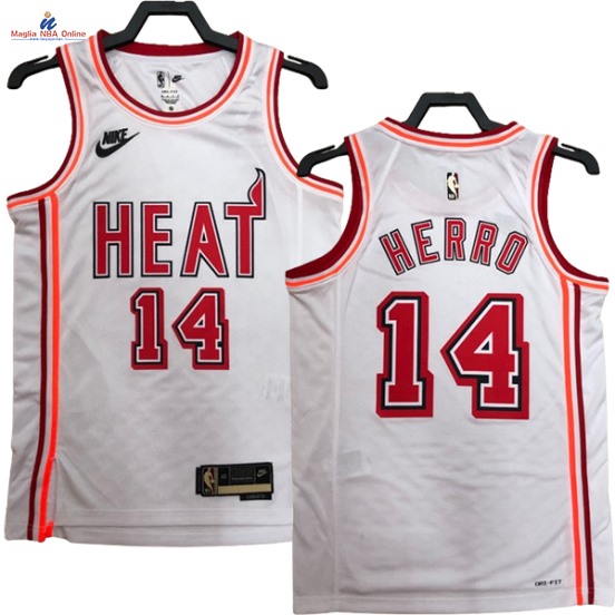 Acquista Maglia NBA Nike Miami Heat #14 Tyler Herro Bianco Classic 2023-24