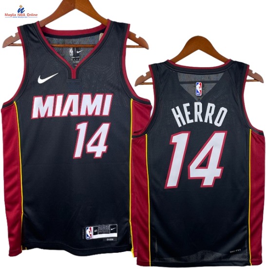 Acquista Maglia NBA Nike Miami Heat #14 Tyler Herro Nero Icon 2023-24