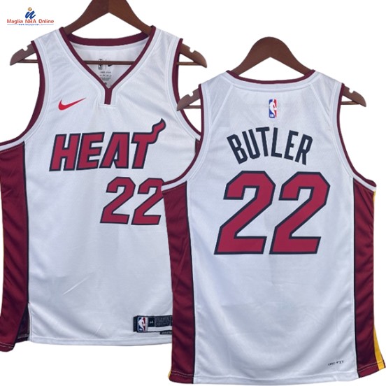 Acquista Maglia NBA Nike Miami Heat #22 Jimmy Butler Bianco Association 2023-24
