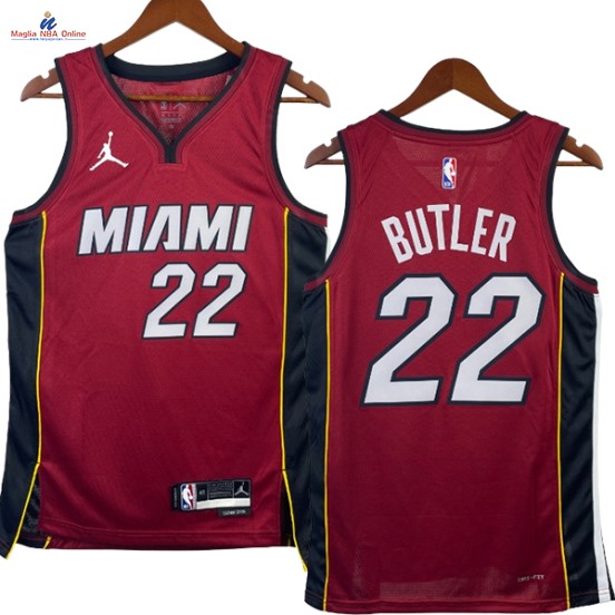 Acquista Maglia NBA Nike Miami Heat #22 Jimmy Butler Borgogna Statement 2023-24