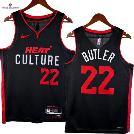 Acquista Maglia NBA Nike Miami Heat #22 Jimmy Butler Nero Città 2024-25