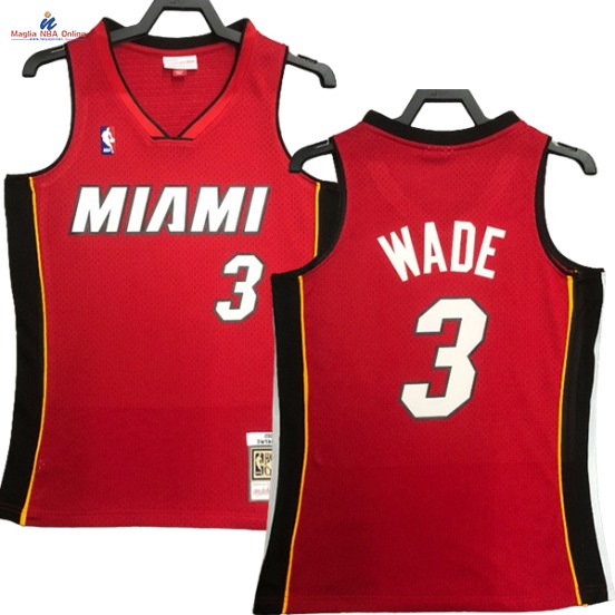 Acquista Maglia NBA Nike Miami Heat #3 Dwyane Wade Rosso Hardwood Classics 2005-06