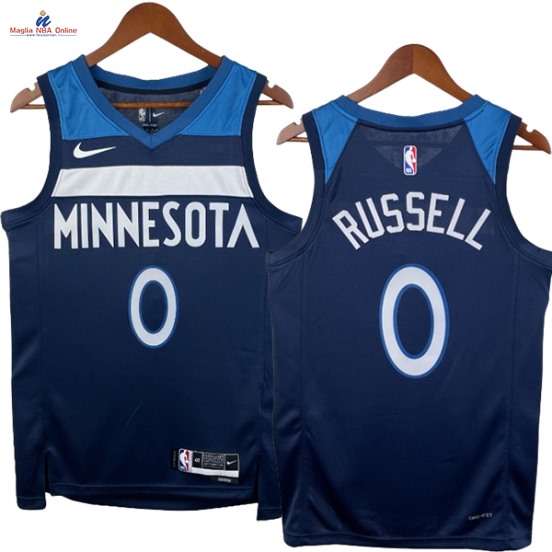 Acquista Maglia NBA Nike Minnesota Timberwolves #0 D'angelo Russell Marino Blu Icon 2023-24