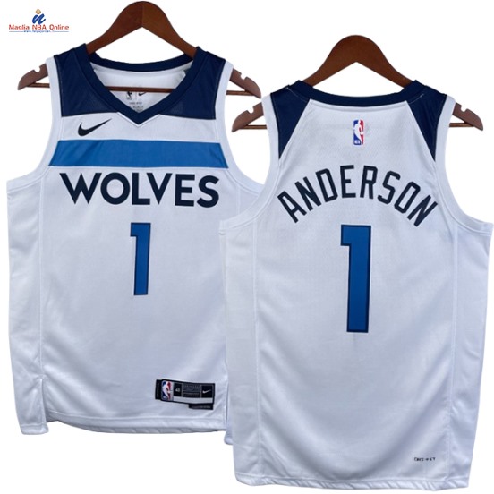 Acquista Maglia NBA Nike Minnesota Timberwolves #1 Kyle Anderson Bianco Association 2023-24