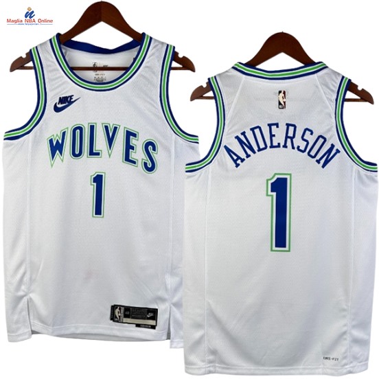 Acquista Maglia NBA Nike Minnesota Timberwolves #1 Kyle Anderson Bianco Classic 2024-25