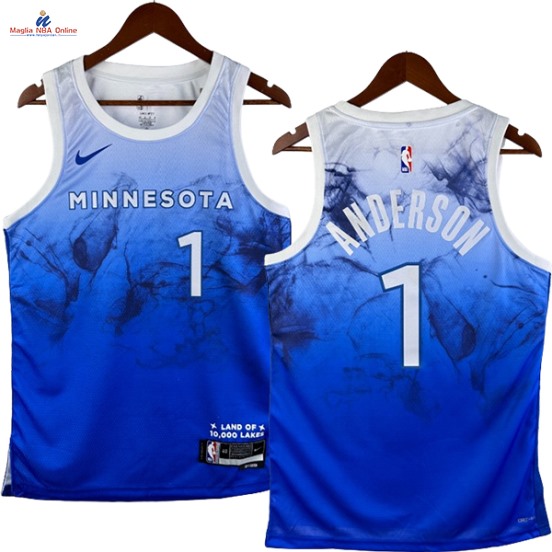 Acquista Maglia NBA Nike Minnesota Timberwolves #1 Kyle Anderson Blu Città 2024-25