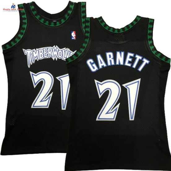 Acquista Maglia NBA Nike Minnesota Timberwolves #21 Kevin Garnett Blu Hardwood Classics 1997-98