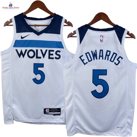 Acquista Maglia NBA Nike Minnesota Timberwolves #5 Anthony Edwards Bianco Association 2023-24