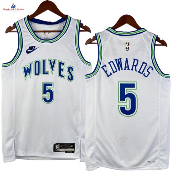 Acquista Maglia NBA Nike Minnesota Timberwolves #5 Anthony Edwards Bianco Classic 2024-25