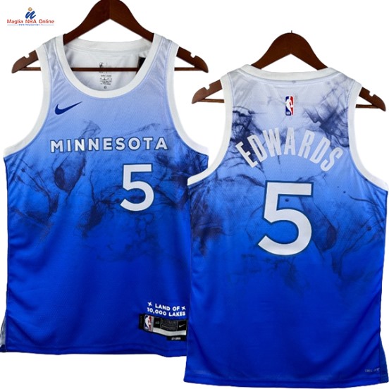 Acquista Maglia NBA Nike Minnesota Timberwolves #5 Anthony Edwards Blu Città 2024-25