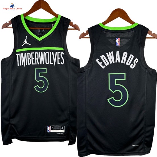 Acquista Maglia NBA Nike Minnesota Timberwolves #5 Anthony Edwards Nero Statement 2023-24