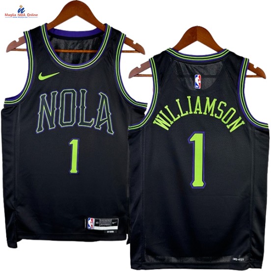Acquista Maglia NBA Nike New Orleans Pelicans #1 Zion Williamson Nero Città 2024-25