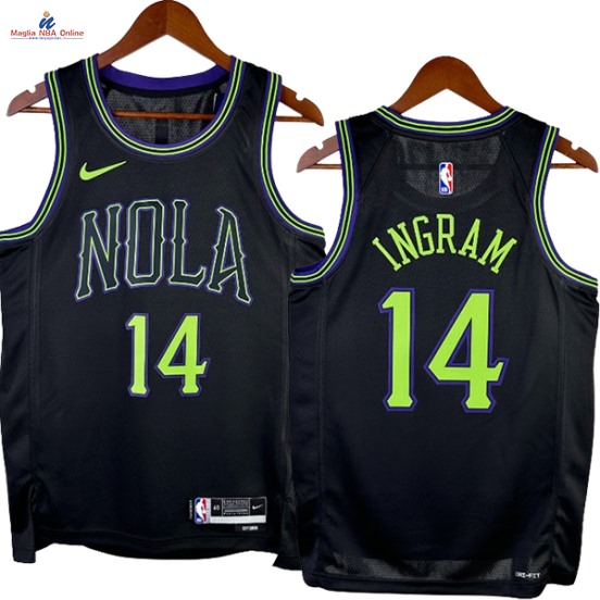 Acquista Maglia NBA Nike New Orleans Pelicans #14 Brandon Ingram Nero Città 2024-25