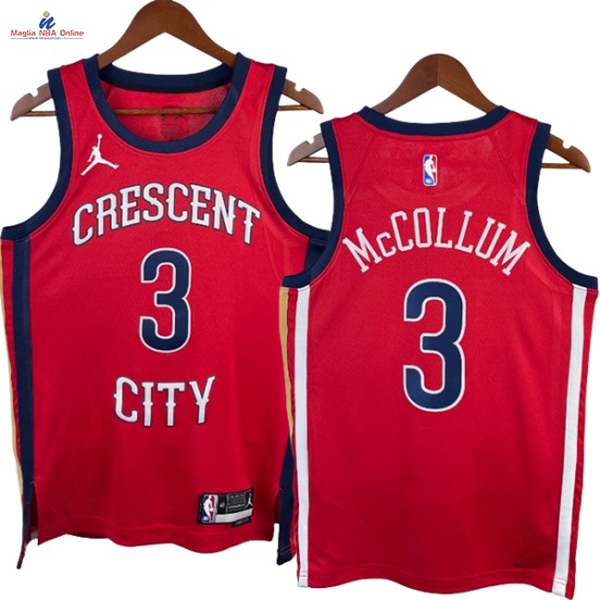 Acquista Maglia NBA Nike New Orleans Pelicans #3 CJ McCollum Rosso Statement 2024-25