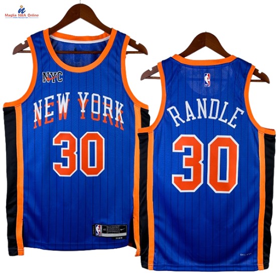 Acquista Maglia NBA Nike New York Knicks #30 Julius Randle Blu Città 2024-25