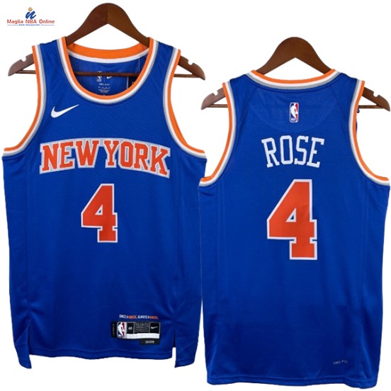 Acquista Maglia NBA Nike New York Knicks #4 Derrick Rose Blu Icon 2023-24