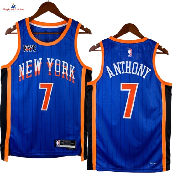 Acquista Maglia NBA Nike New York Knicks #7 Carmelo Anthony Blu Città 2024-25
