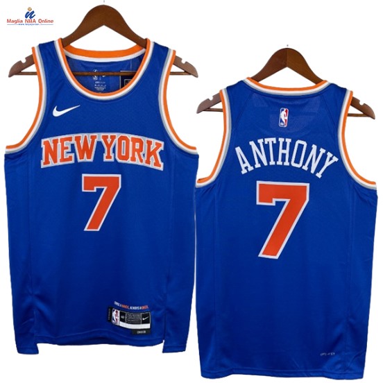Acquista Maglia NBA Nike New York Knicks #7 Carmelo Anthony Blu Icon 2023-24