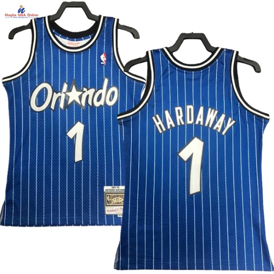 Acquista Maglia NBA Nike Orlando Magic #1 Anfernee Hardaway Blu Hardwood Classics 1994-95