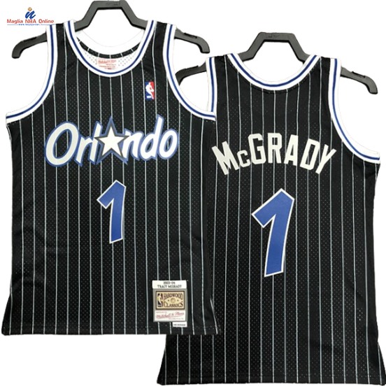 Acquista Maglia NBA Nike Orlando Magic #1 Tracy McGrady Nero Hardwood Classics 2003-04