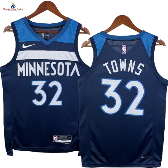 Acquista Maglia NBA Nike Orlando Magic #32 Karl Anthony Towns Marino Blu Icon 2023-24