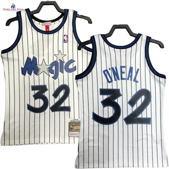 Acquista Maglia NBA Nike Orlando Magic #32 Shaquille O'Neal Bianco Hardwood Classics 1994-95