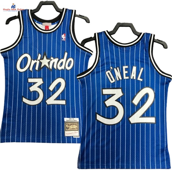 Acquista Maglia NBA Nike Orlando Magic #32 Shaquille O'Neal Blu Hardwood Classics 1994-95
