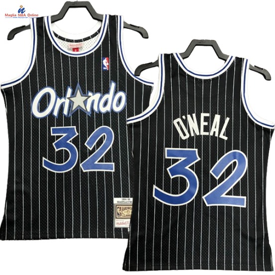 Acquista Maglia NBA Nike Orlando Magic #32 Shaquille O'Neal Nero Hardwood Classics 1994-95