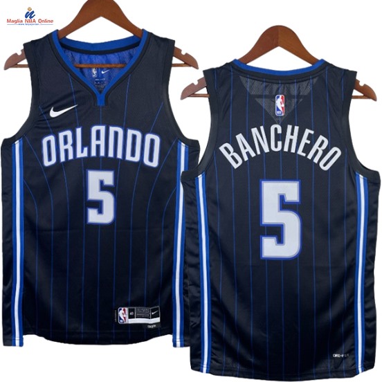 Acquista Maglia NBA Nike Orlando Magic #5 Paolo Banchero Marino Blu Marino Icon 2023-24