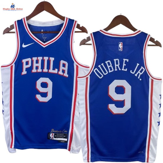 Acquista Maglia NBA Nike Philadelphia Sixers #9 Kelly Oubre Jr. Blu Icon 2023-24