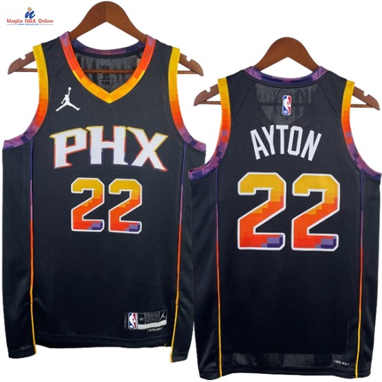 Acquista Maglia NBA Nike Phoenix Suns #22 Deandre Ayton Nero Statement 2023-24
