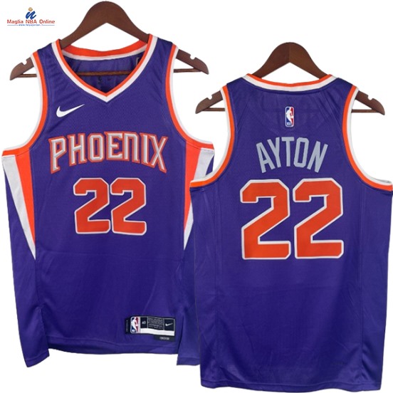Acquista Maglia NBA Nike Phoenix Suns #22 Deandre Ayton Porpora Icon 2023-24