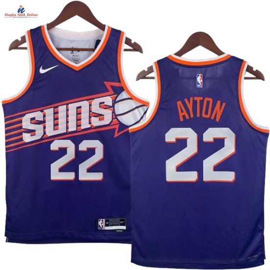 Acquista Maglia NBA Nike Phoenix Suns #22 Deandre Ayton Porpora Icon 2024-25