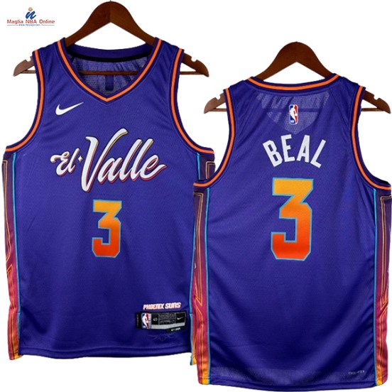 Acquista Maglia NBA Nike Phoenix Suns #3 Bradley Beal Porpora Città 2024-25