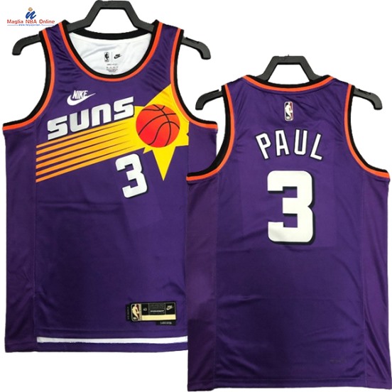 Acquista Maglia NBA Nike Phoenix Suns #3 Bradley Beal Porpora Classic 2023-24