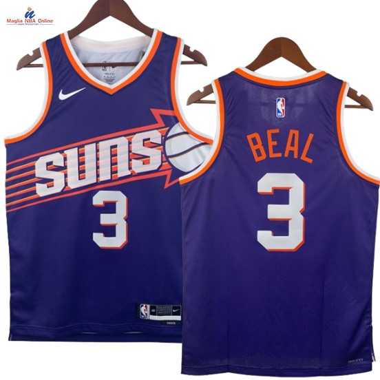 Acquista Maglia NBA Nike Phoenix Suns #3 Bradley Beal Porpora Icon 2024-25