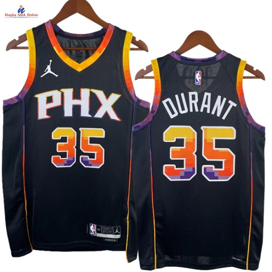Acquista Maglia NBA Nike Phoenix Suns #35 Kevin Durant Nero Statement 2023-24