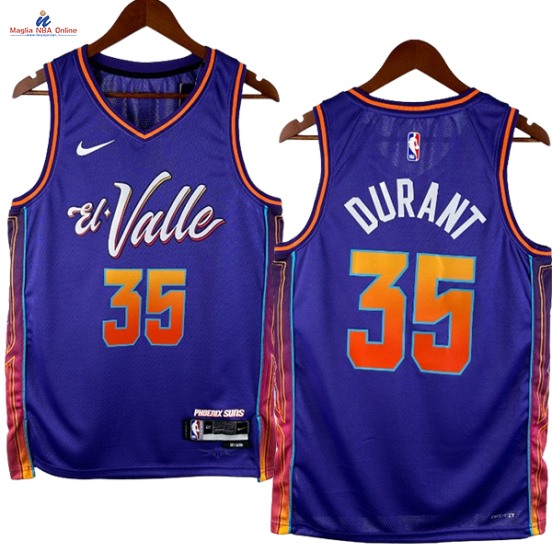 Acquista Maglia NBA Nike Phoenix Suns #35 Kevin Durant Porpora Città 2024-25