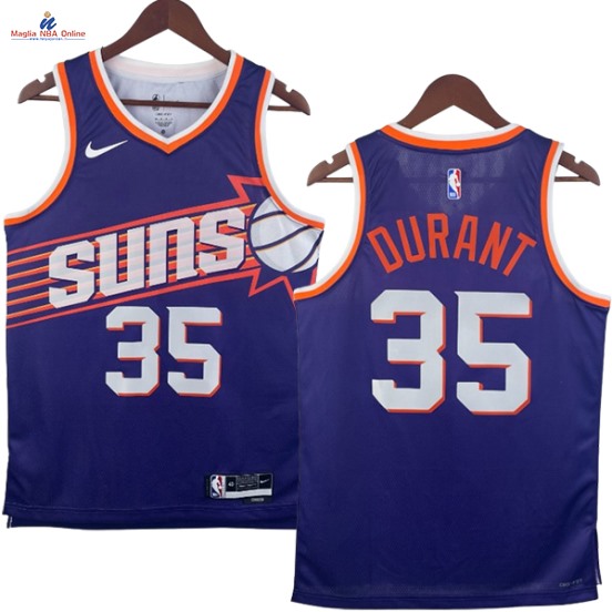 Acquista Maglia NBA Nike Phoenix Suns #35 Kevin Durant Porpora Icon 2024-25